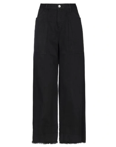 Shop Twinset Denim Pants In Black