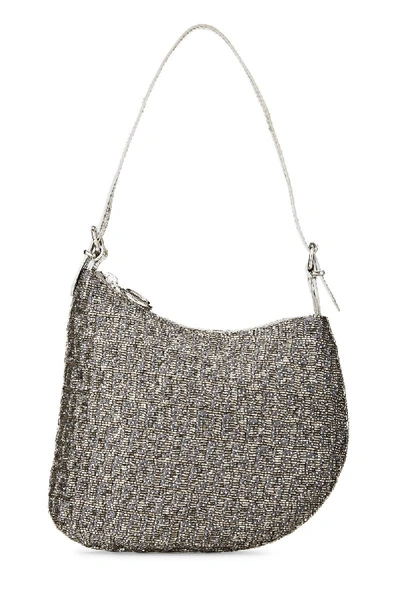 Pre-owned Fendi Silver Beaded Oyster Bag