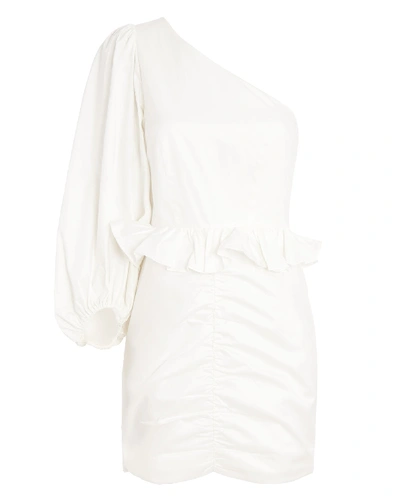 Shop Shona Joy Grant One-shoulder Mini Dress In White