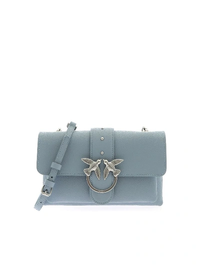 Shop Pinko Love Mini Soft Simply Bag In Pale Blue Color In Light Blue