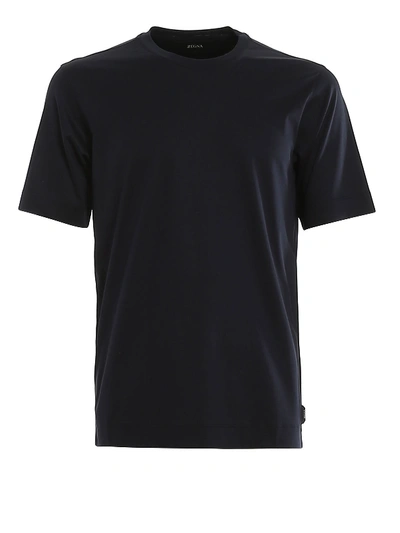 Shop Z Zegna Satin Jersey T-shirt In Dark Blue