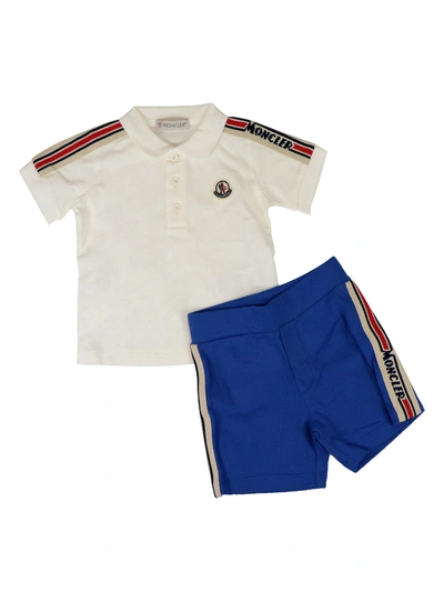 Shop Moncler Logo Tape Polo And Leggings In White
