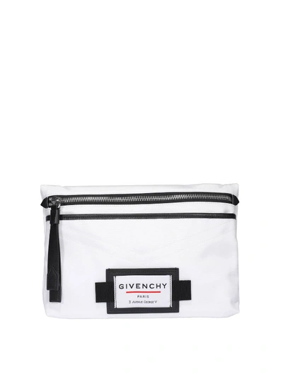 Shop Givenchy Downtown Flat Shoulder Bag In White