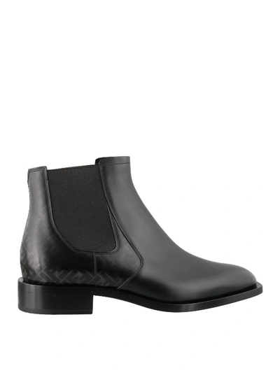 Shop Fendi Ff Ankle Boots In Black