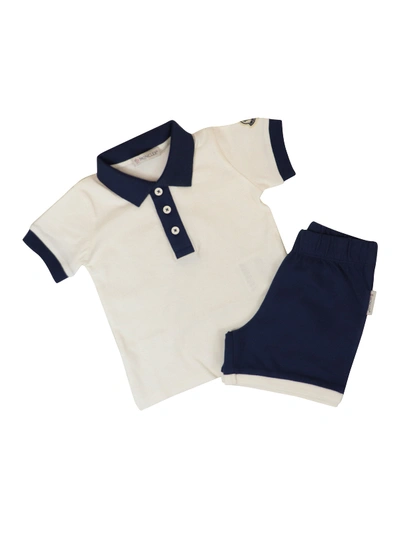 Shop Moncler Stretch Cotton Polo And Leggings In White