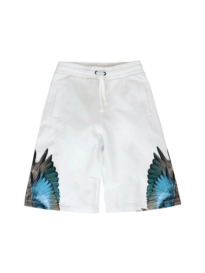 Shop Marcelo Burlon County Of Milan Wings Print Sporty Shorts In White