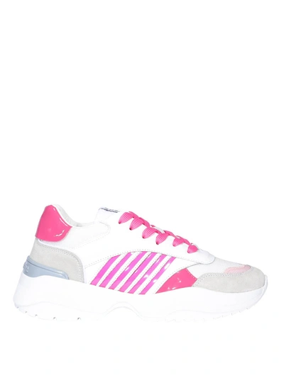 Dsquared2 Chunky Sole Striped Sneakers In White