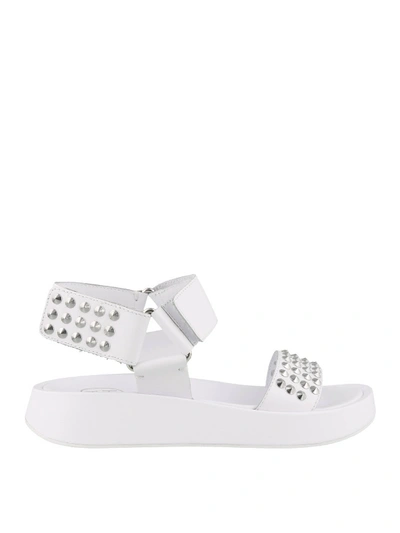 Shop Ash Volcano Leather Sandals In White