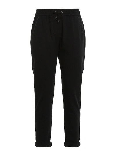 Shop Brunello Cucinelli Embellished Joggers In Black