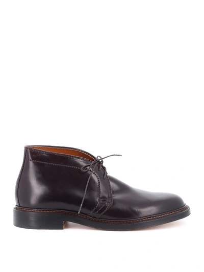 Shop Alden Shoe Company 1339 Shell Cordovan Ankle Boots In Burgundy
