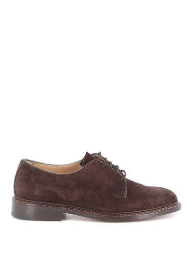 Shop Tricker's Robert Suede Derby Shoes In Brown