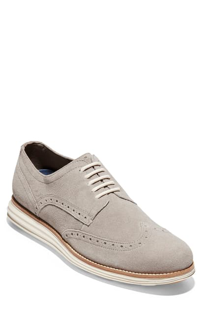 grey suede wingtip shoes