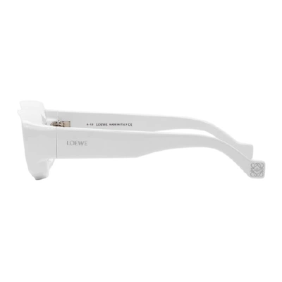 Shop Loewe Grey And White Paulas Ibiza Square Sunglasses In 20c Grey