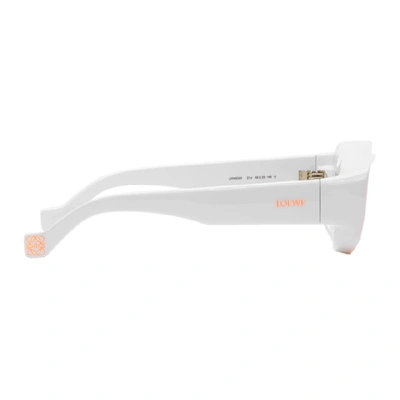 Shop Loewe White & Orange Paula's Ibiza Square Sunglasses In 21u Bordeau