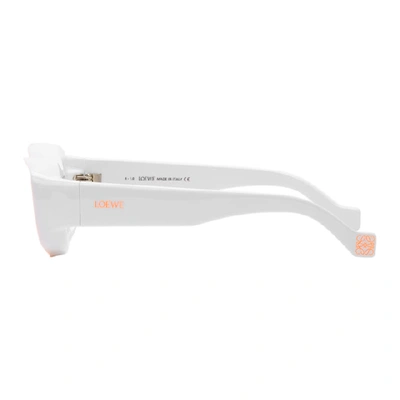 Shop Loewe White & Orange Paula's Ibiza Square Sunglasses In 21u Bordeau