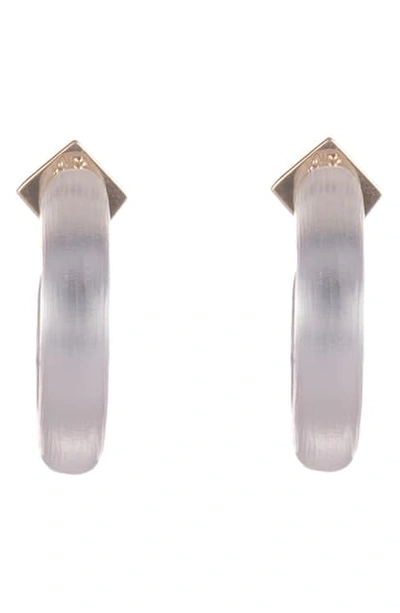 Shop Alexis Bittar Small Skinny Hoop Earrings In Silver