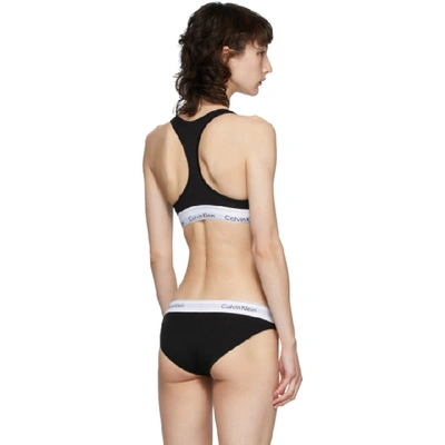 Shop Calvin Klein Underwear Black And White Modern Bralette In 001 Black