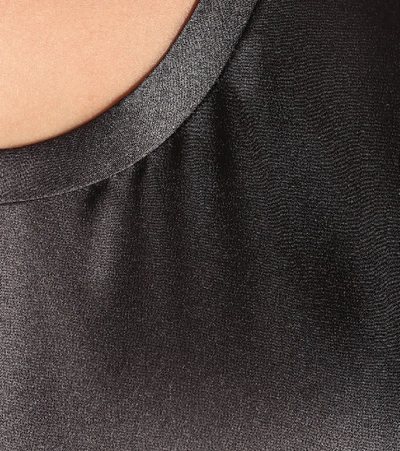 Brunello Cucinelli Stretch Silk Satin Top In Grey
