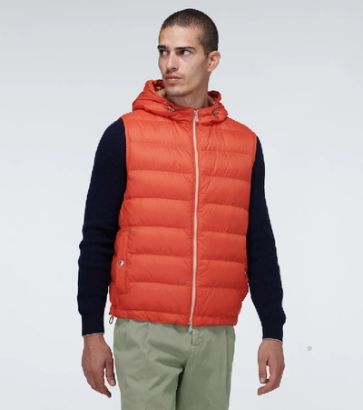 Shop Brunello Cucinelli Sleeveless Gilet In Orange