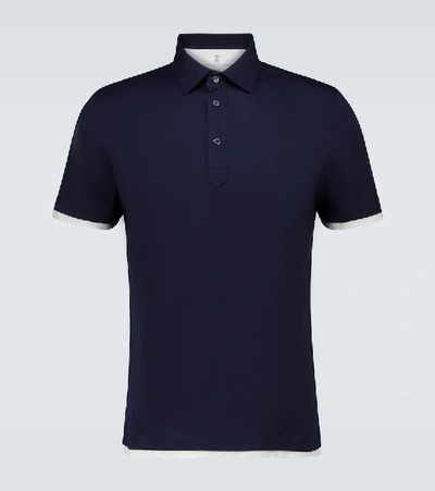 Shop Brunello Cucinelli Short-sleeved Polo Shirt In Blue