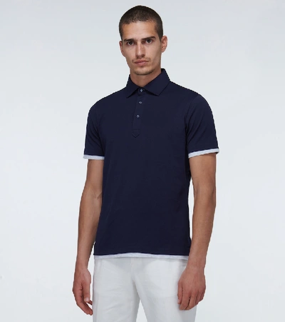 Shop Brunello Cucinelli Short-sleeved Polo Shirt In Blue