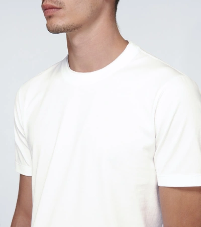 Shop Brunello Cucinelli Crewneck Contrast Collar T-shirt In White