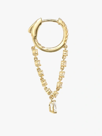 Shop Anita Ko 18k Yellow Gold Sienna Diamond Drop Huggie Hoop Earrings