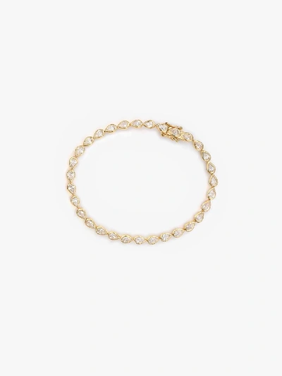 Shop Anita Ko 18k Yellow Gold Pear Diamond Bezel Tennis Link Bracelet