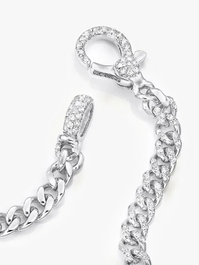 Shop Shay 18k White Gold 7 Inch Baby Pavé Diamond Bracelet In Silver