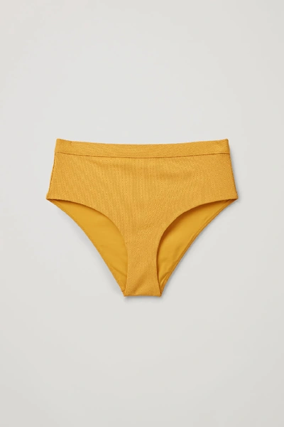 Shop Cos High-waisted Bikini Bottoms In Yellow