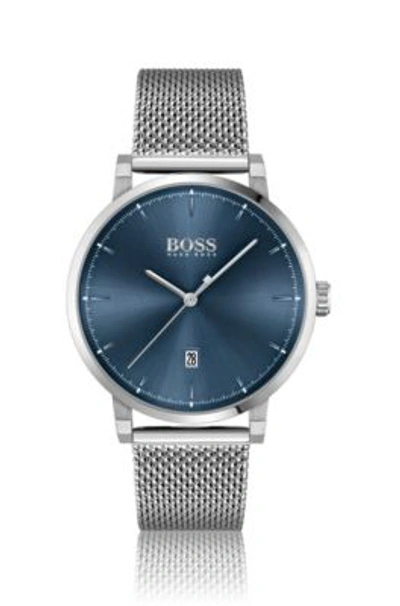 Shop Hugo Boss - Mesh Bracelet Watch With Blue Dial In Assorted-pre-pack