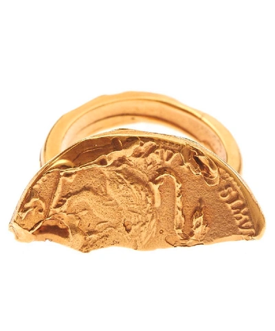 Shop Alighieri Gold-plated Il Leone Ring Chapter I Ring