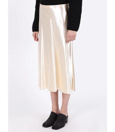 Shop The Row Medela Midi Satin Skirt In Vanilla