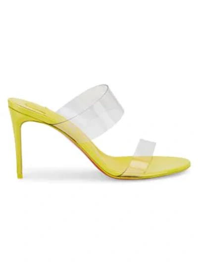 Shop Christian Louboutin Women's Just Nothing Pvc & Leather Mules In Citrus
