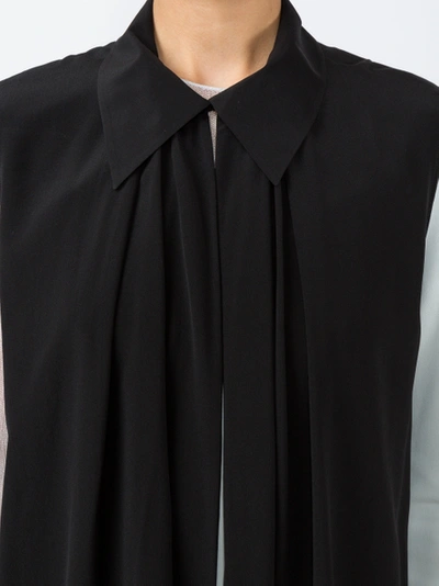 Shop Givenchy Asymmetric Fringe Trim Blouse Black