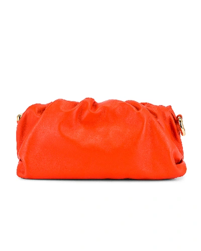 Shop Bottega Veneta The Chain Pouch Bag In Orange & Gold