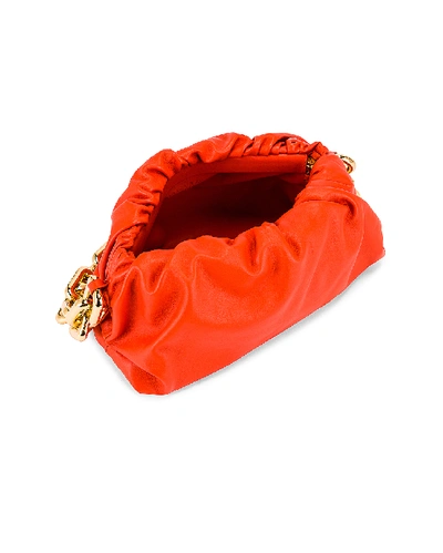 Shop Bottega Veneta The Chain Pouch Bag In Orange & Gold