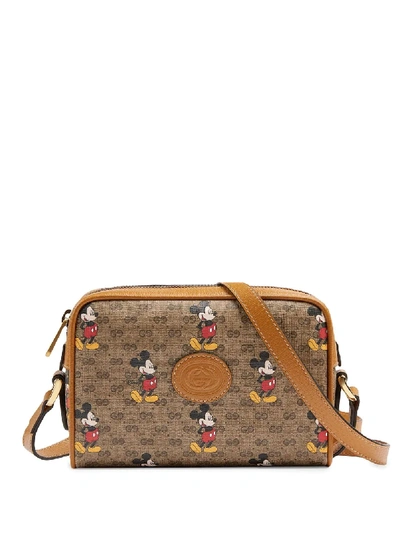 Shop Gucci X Disney Gg Supreme Crossbody Bag In Neutrals