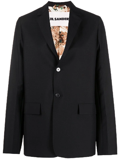 Shop Jil Sander Oversized Single-breasted Blazer In Black