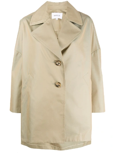 Shop Enföld Single Breasted Coat In Neutrals