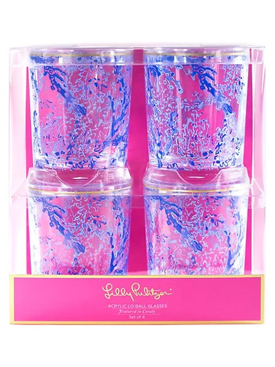 Shop Lilly Pulitzer Coraly 4-piece Low-ball Glasses Set