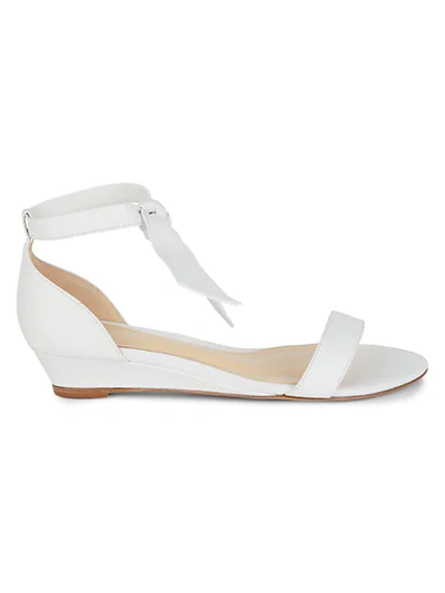 Shop Alexandre Birman Atena Leather Wedge Sandals In White