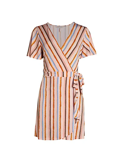 Shop Bcbgeneration Striped Knit Wrap Dress In Multi