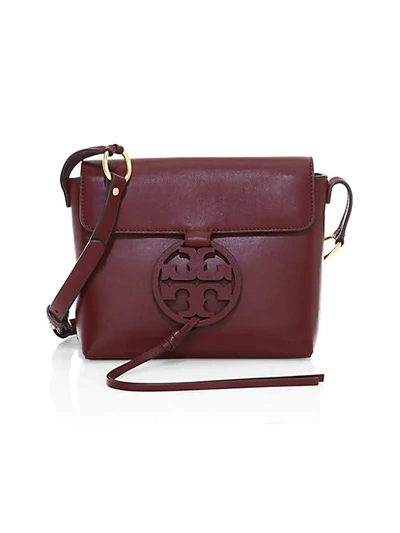 Shop Tory Burch Miller Leather Crossbody Bag In Port