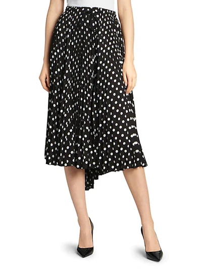 Shop Marc Jacobs The Polka Dot Pleated Skirt In Black White