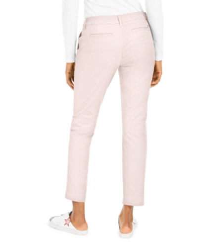 Shop Tommy Hilfiger Women's Th Flex Hampton Cuffed Chino Straight-leg Pants, Created For Macy's In Ballerina Pink
