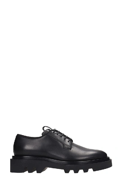 Shop Givenchy Combat Derby Lace Up Shoes In Black Leather In Nero