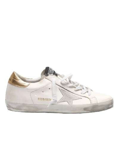 Shop Golden Goose White/gold Superstar Sneakers In Bianco