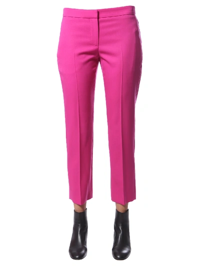 Shop Alexander Mcqueen Straight Cropped Trousers In Rosa