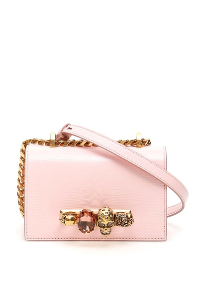 Shop Alexander Mcqueen Small Jewelled Satchel In Rosa